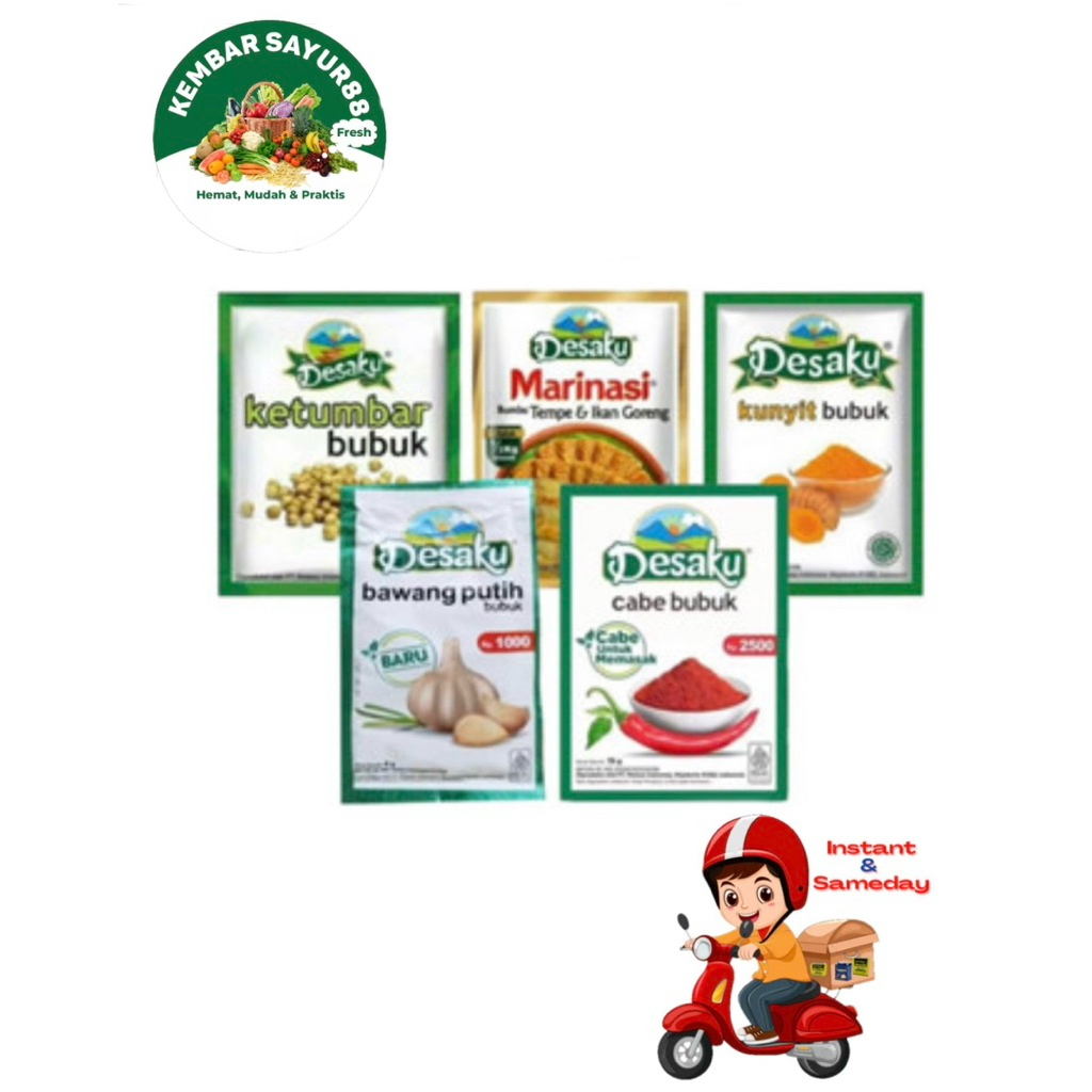 

Bumbu Desaku Bubuk Ketumbar/Kunyit/Cabebubuk/Bawangputih/Marinasi Tempe dan Ikan