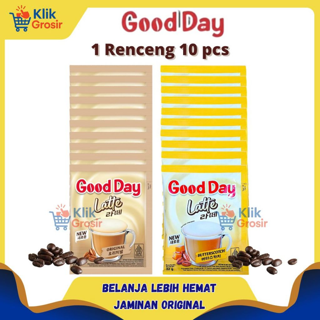

[RENCENG] GOOD DAY Kopi 20gr Renceng Isi 10 Pcs - Latte Original \ Latte Butterscotch