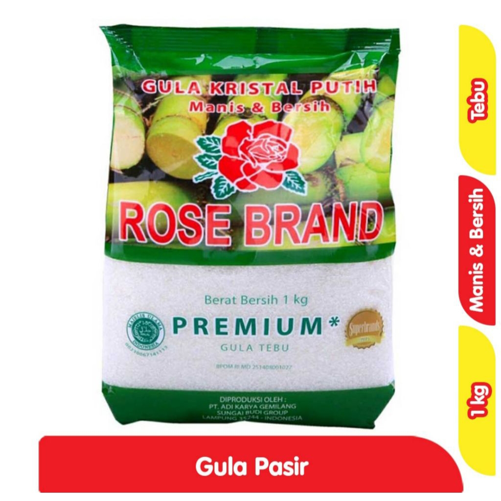 

ROSE BRAND Gula Pasir kristal Putih premium 1 kg