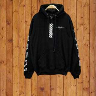 Jaket Hoodie Pria/Wanita Unisex  0ff Wh1te 3D Premium Cotton Fleece