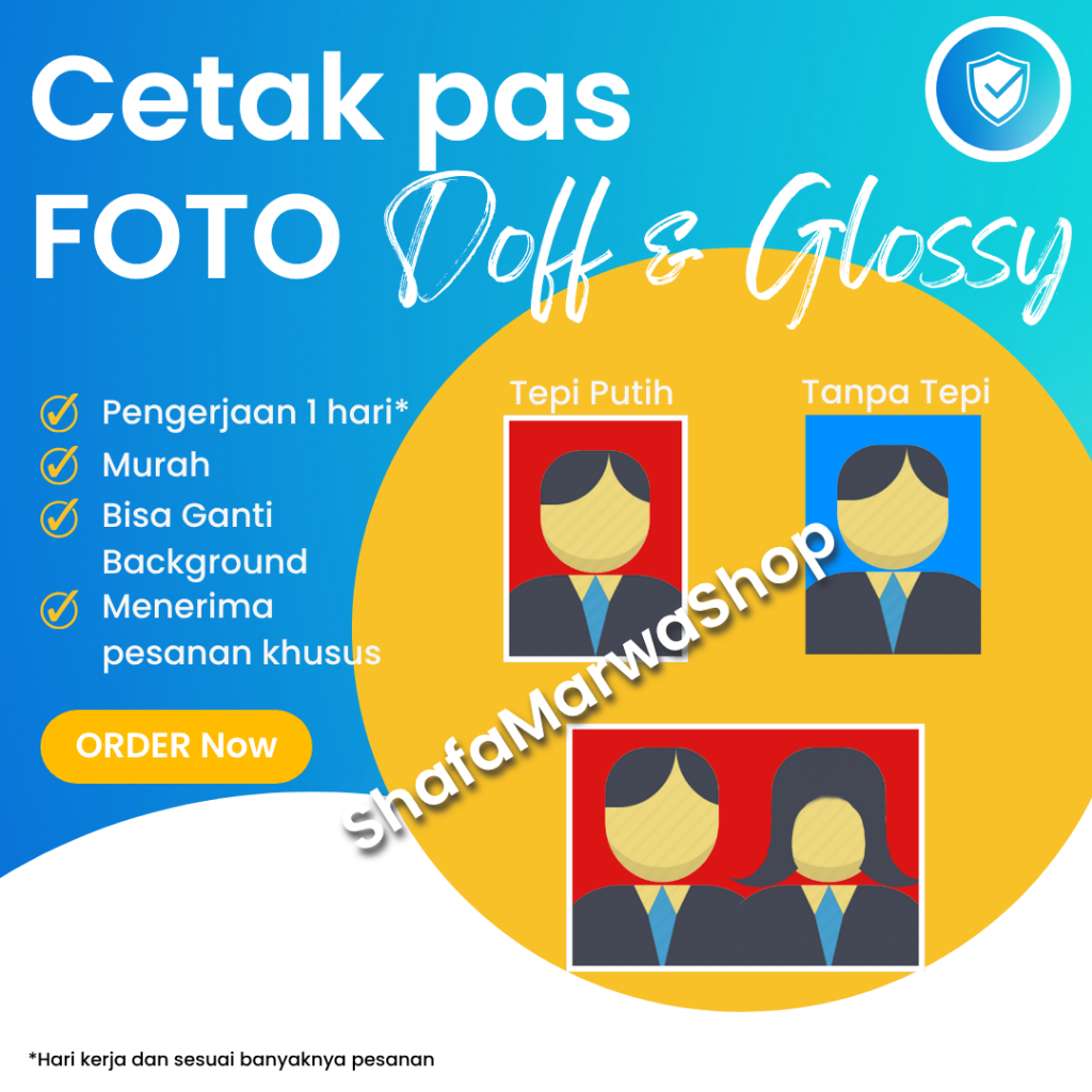 Cetak Pas Foto Doff Silky Satin Doff Paket
