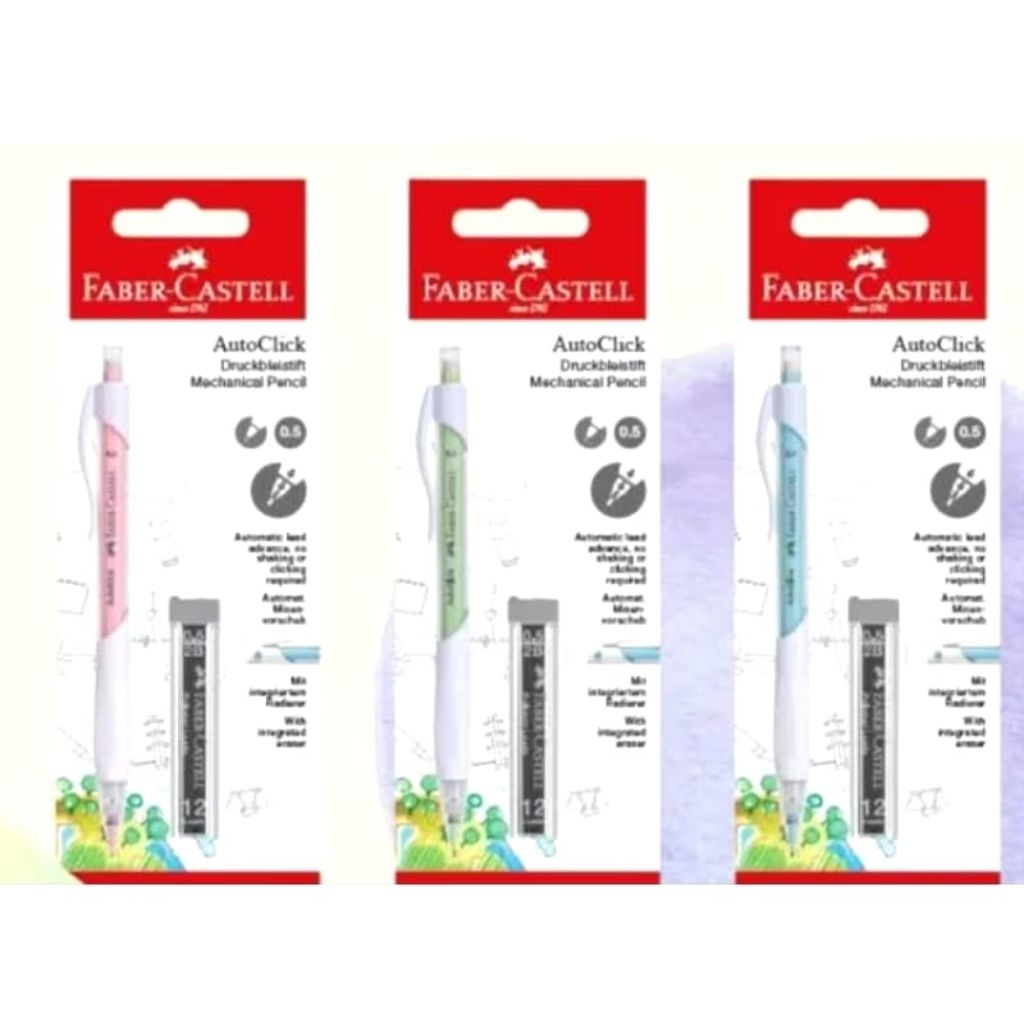 

FABER CASTELL AUTOCLICK MECHANICAL PENCIL PENSIL MEKANIK OTOMATIS TURUN SENDIRI