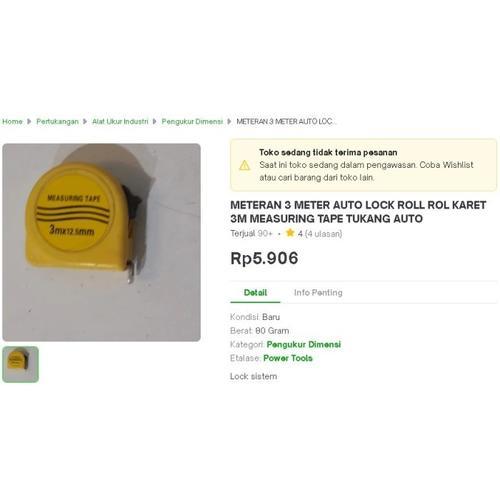 

METERAN 3 METER AUTO LOCK ROL ROLL KARET 3M MEASURING TAPE TUKANG AUTO