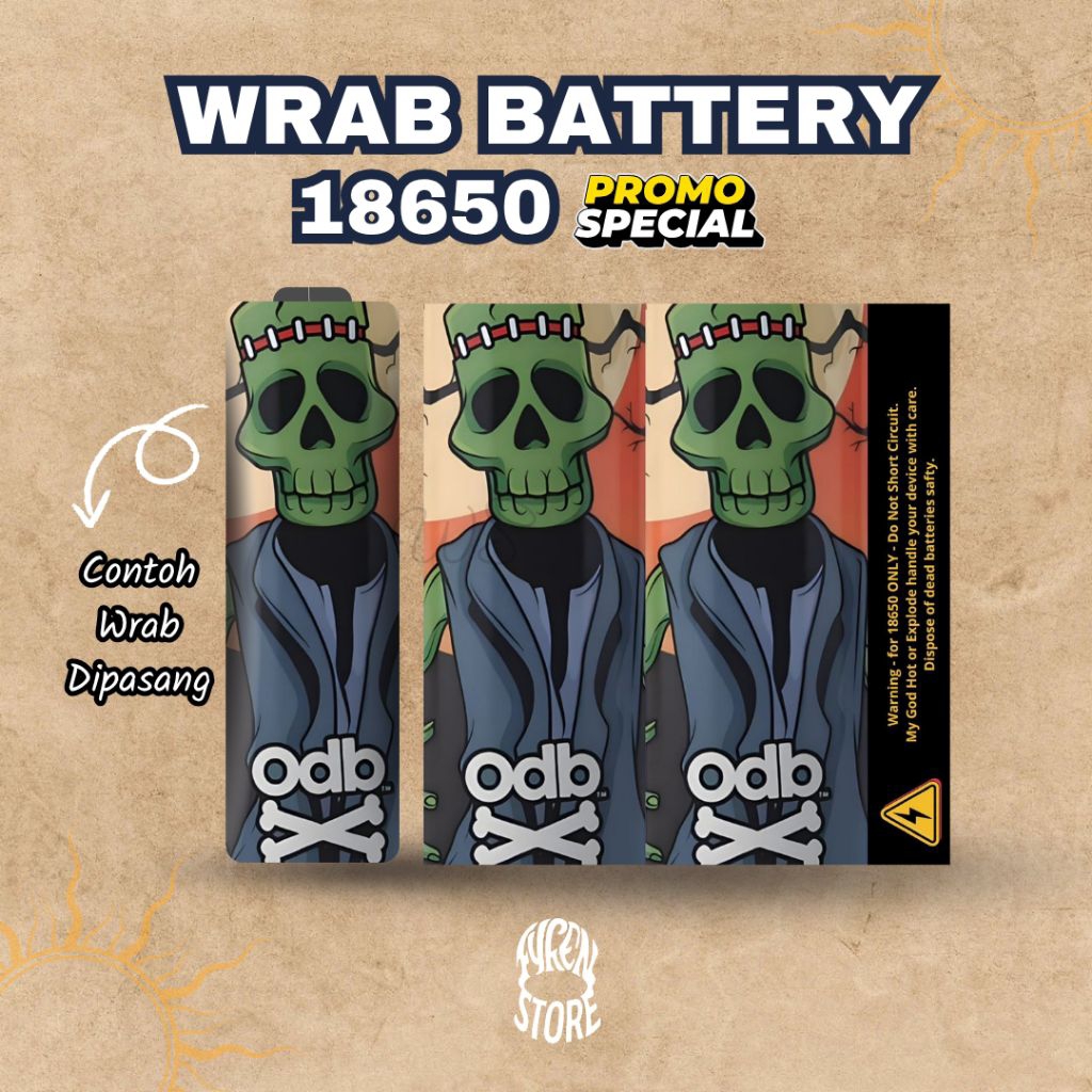 

WRAP STIKER BATERAI 18650 Art Dsain – Desain Keren, Awet & Unik | Skin Baterai Custom Promo Spesial