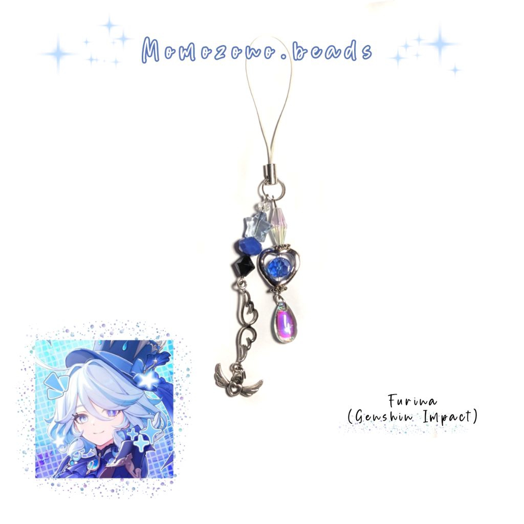Furina Genshin Impact | Phone strap | Phone strap beads accesoris
