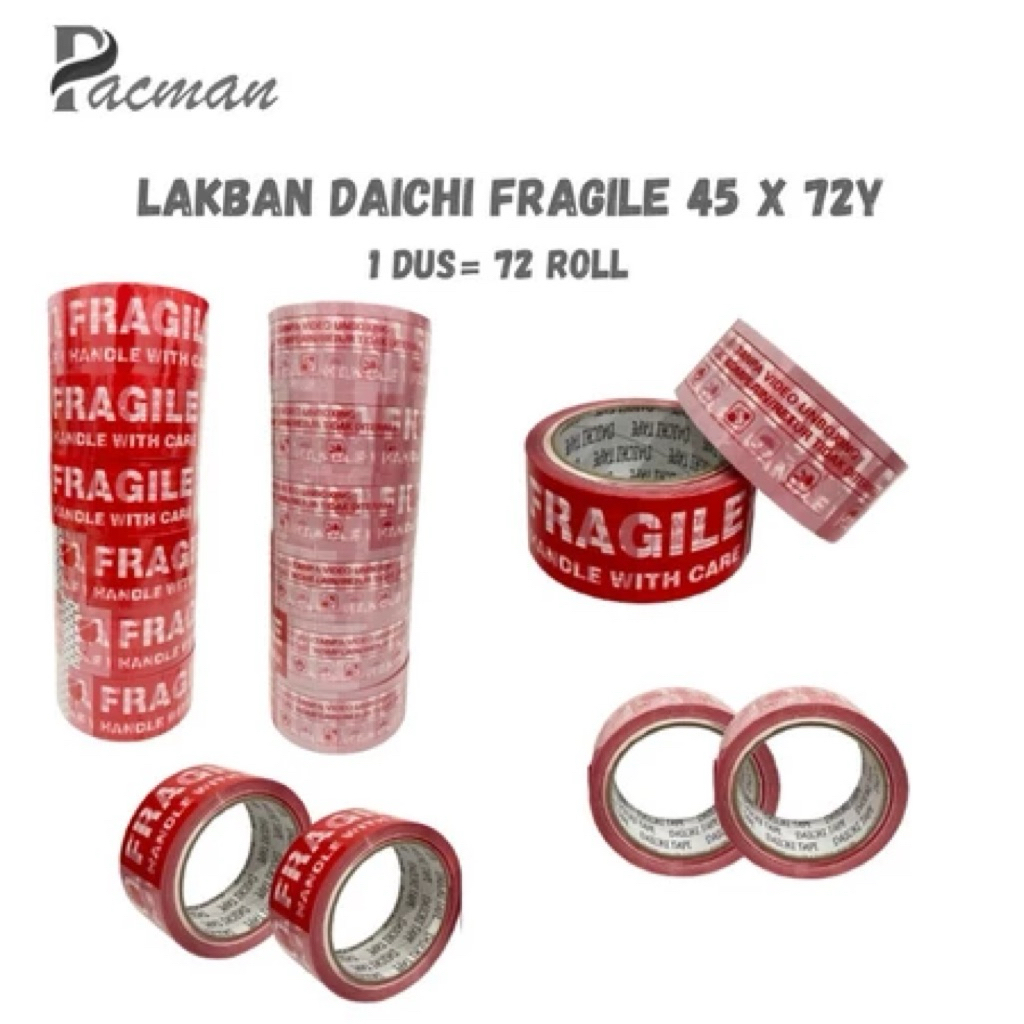

Lakban Fragile Merah 2 Inch 72 Yard Jangan Dibanting 45mm Handle With Care