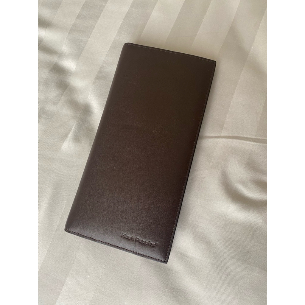 Preloved Long Leather Bifold Wallet Multi Card Brown Dompet Kulit Panjang Coklat Branded Hush Puppie