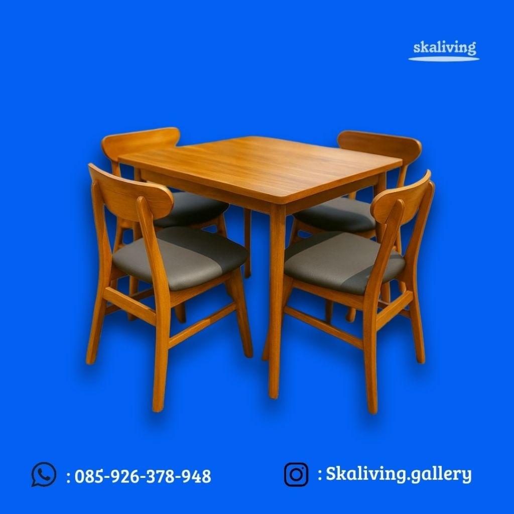 Set meja makan ropan minimalis kayu jati meja makan minimalis meja makan ropan meja makan kayu jati 