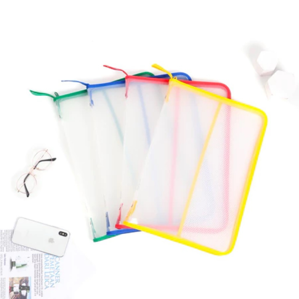 

FIGO Map Plastik Resleting Jaring Zipper Bag File F4