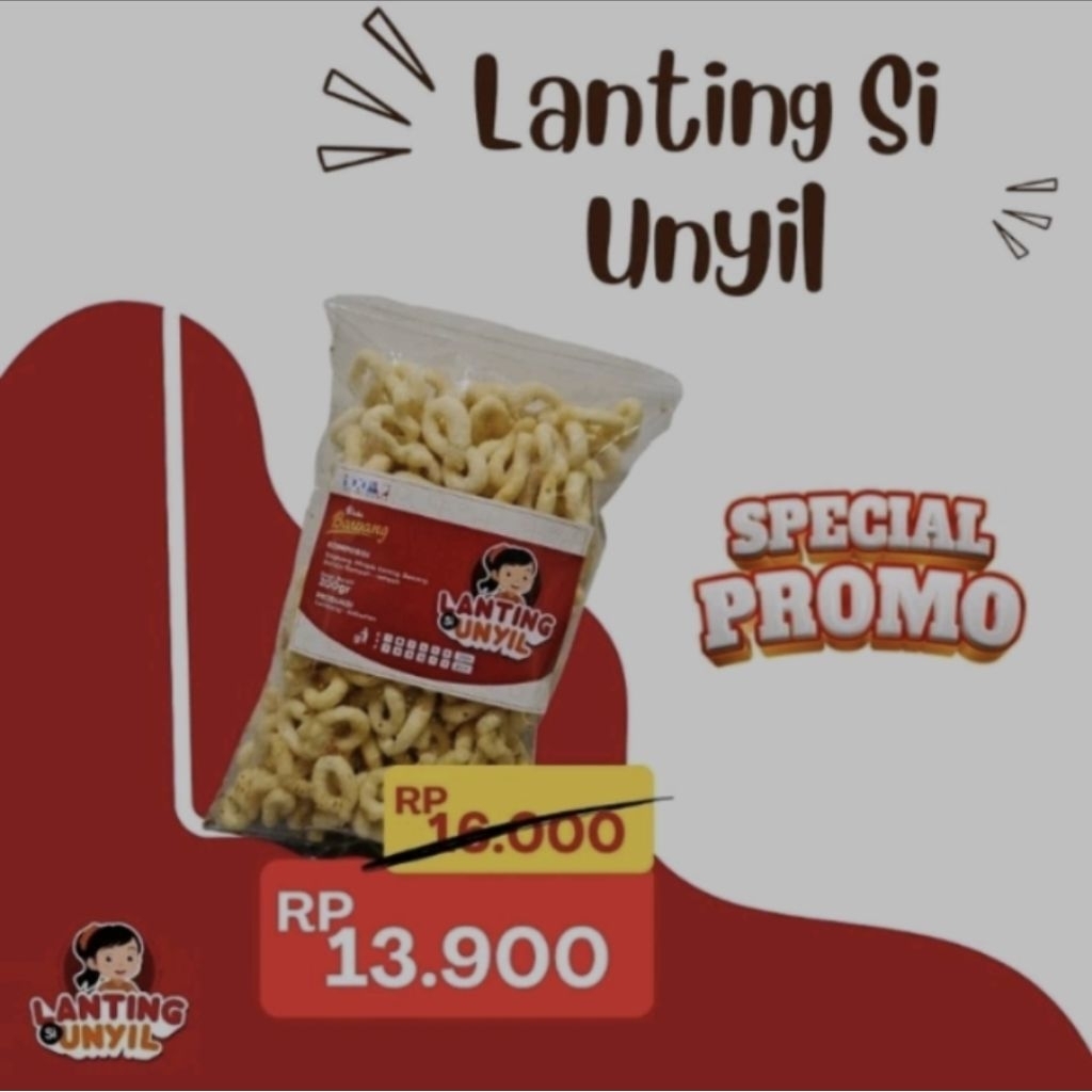 

Lanting Si Unyil, Lanting Bawang Renyah Gurih Asli Kebumen 200 Gram - Kelanting Goreng, Renyah