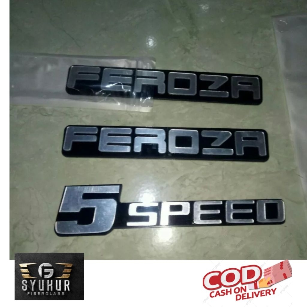 Emblem Feroza 1 pca atau 5 Speed 1 pcs  Free Perekat