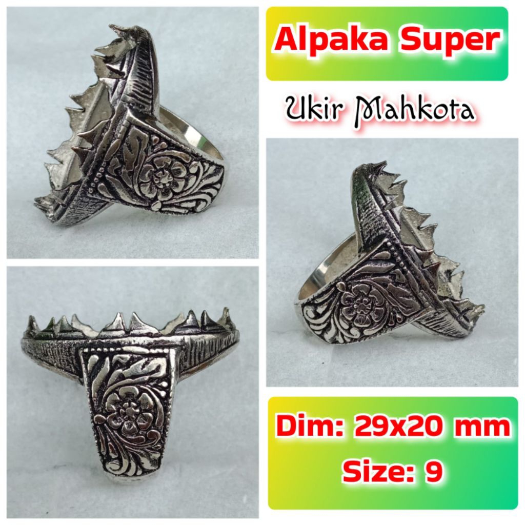 emban batu akik dan permata alpaka super ukir mahkota.40