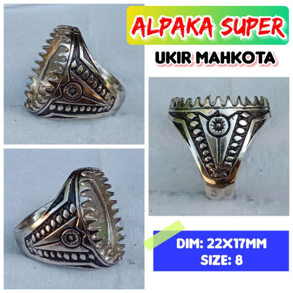 emban batu akik dan permata alpaka super ukir mahkota.49