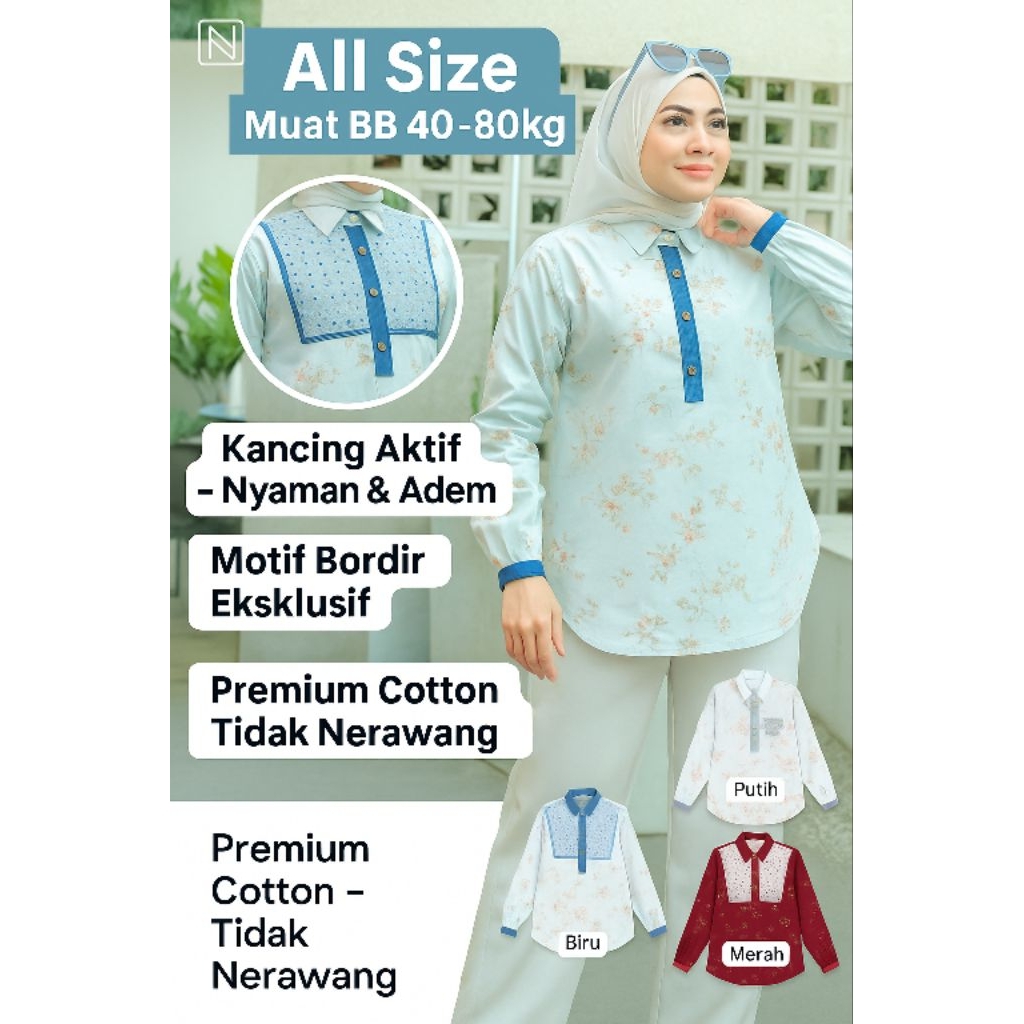 KEMEJA WANITA BAHAN KATUN JEPANG PREMIUM