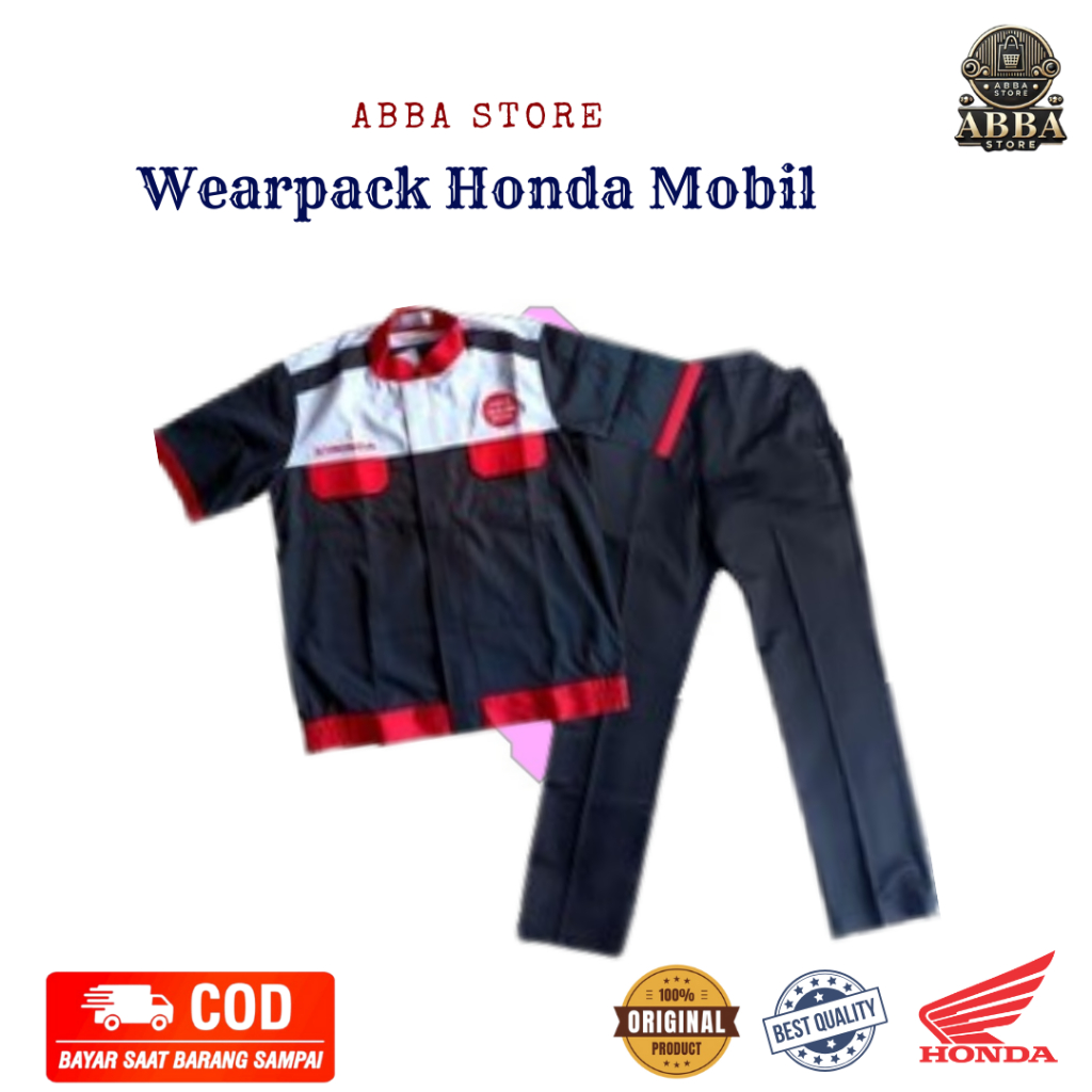 HONDA MOBIL WEARPACK (NEW) | SET MEKANIK HONDA MOBIL | BAJU CELANA MEKANIK HONDA MOBIL NEW