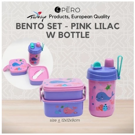 Pero Bento Set + Bottle / Tempat Makan + Botol Minum Anak / Tempat Makan Anak dan Botol Minum
