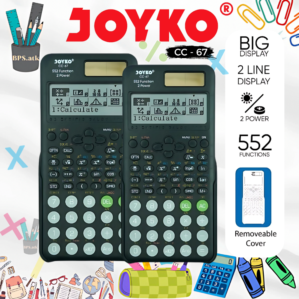 

JOYKO Scientific Calculator / Kalkulator Scientific 552 Fungsi CC - 67 Kalkulator Sekolah / Kantor