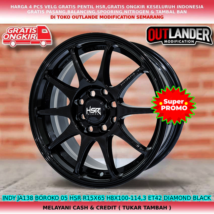 velg racing hsr velg R15 untuk mobil Veloz Avanza Livina Accent Xenia dll hsr indy r15