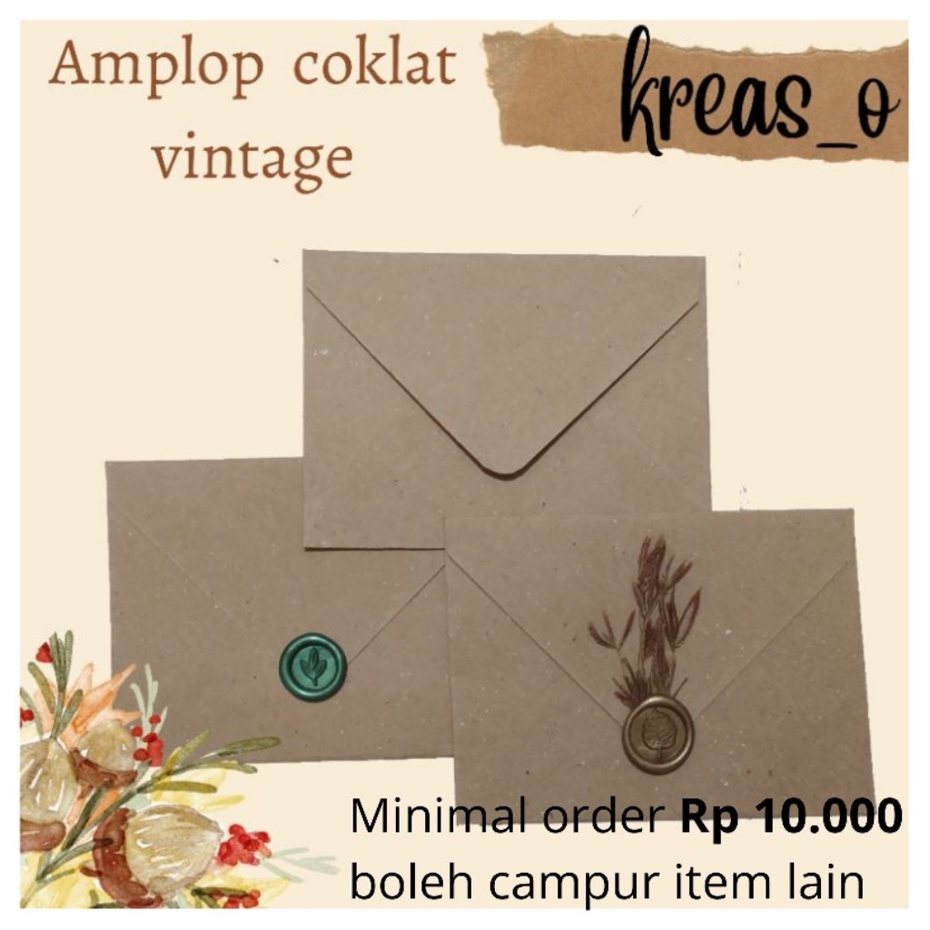

Amplop Coklat Vintage A6 / A7