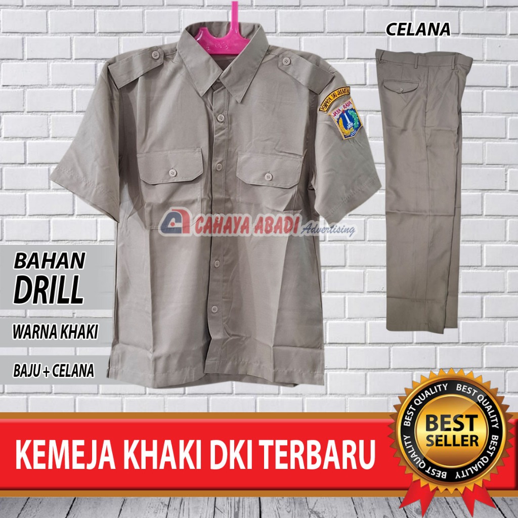 Kemeja Khaki DKI Terbaru Seragam Pemda DKI Terbaru Baju Pemda DKI Terbaru