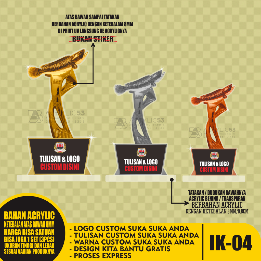 Piala Ikan, Tropy Ikan, Trophy Ikan, Tropi Ikan, Pialatropy Ikan, Piala Ikan Cupang, Piala Ikan Mas 