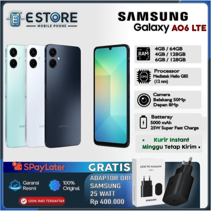 Samsung Galaxy A06 4/128 Garansi Resmi samsung SEIN
