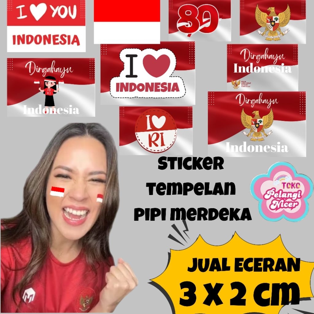 

Sticker pipi - Stiker Tempel Pipi Merdeka 3x2cm – Cocok untuk 17 Agustusan & Perayaan HUT RI