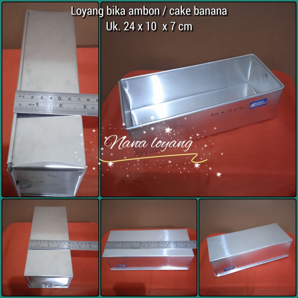Kitchenware, loyang aluminium, cetakan kue bolu, cake banana, bika ambon, brownies amanda 24 x 10 x 