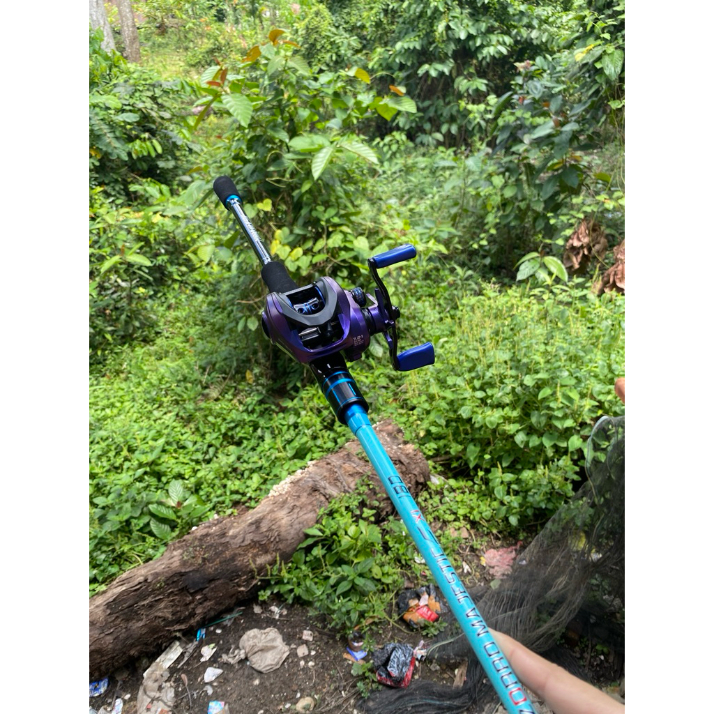 Satu set pancing baitcasting (zorro majestic dan rell zorro iguana