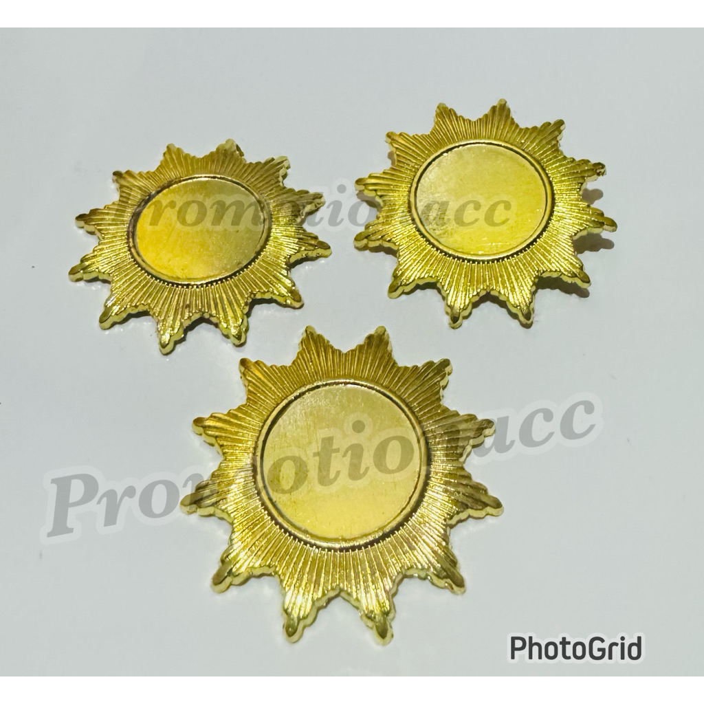 (PIN POLOSAN TANPA LOGO) Pin Polosan Model Bintang 12 Logam Kuningan Tebal PREMIUM Polos Peniti Magn