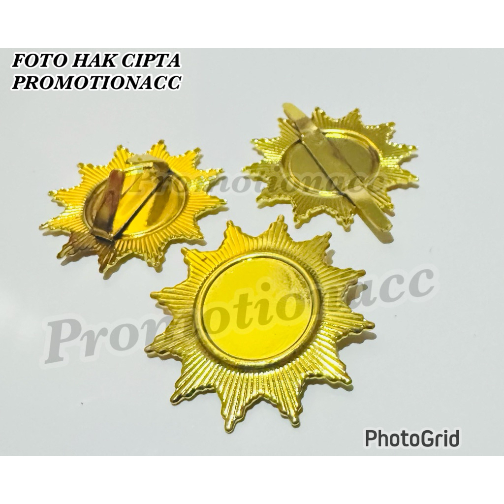 (PIN POLOSAN TANPA LOGO) Pin Polosan Bintang 12 Model Kait Logam PREMIUM