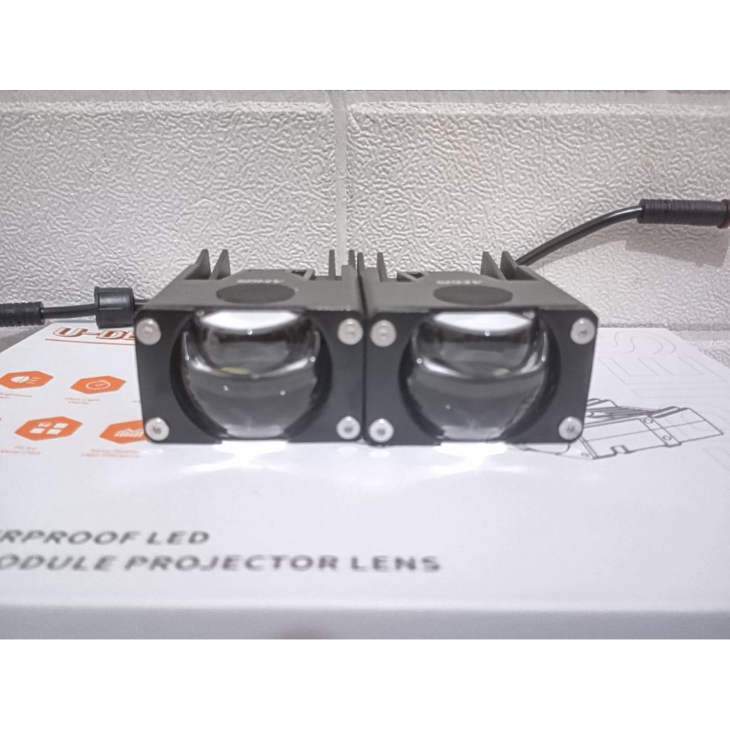 2PCS Lampu tembak biled AEGIS U49 mini projie matrix grill motor dan mobil