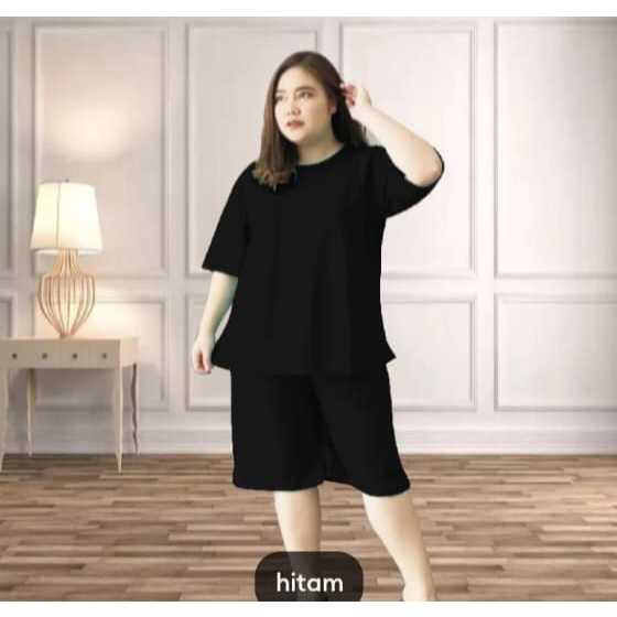 LD 110.120.130CM XL.XXL.XXXL SETELAN ANDIN JUMBO/ONE SET POLOS CRINKLE AIRFLOW/BAJU PIYAMA WANITA