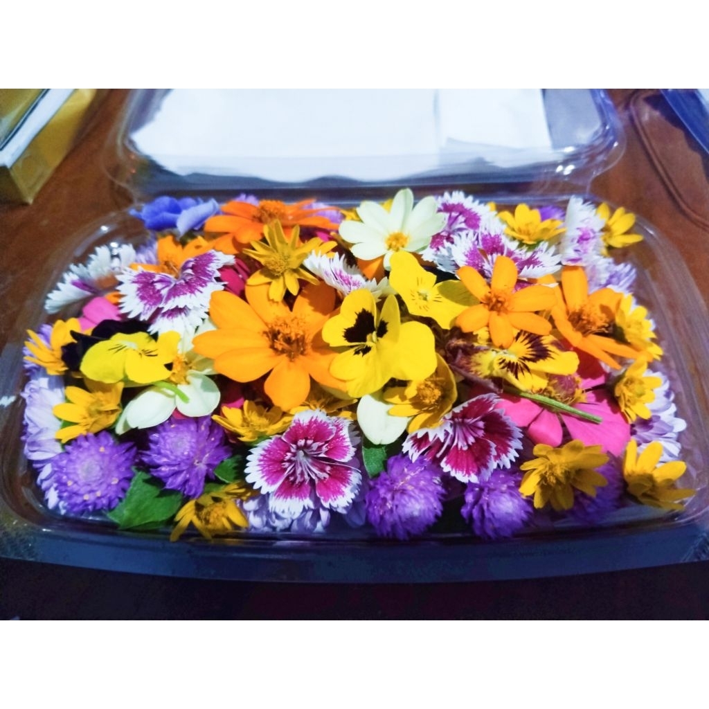 

edible flower mixed hiasan bunga hiasan makanan dan minuman