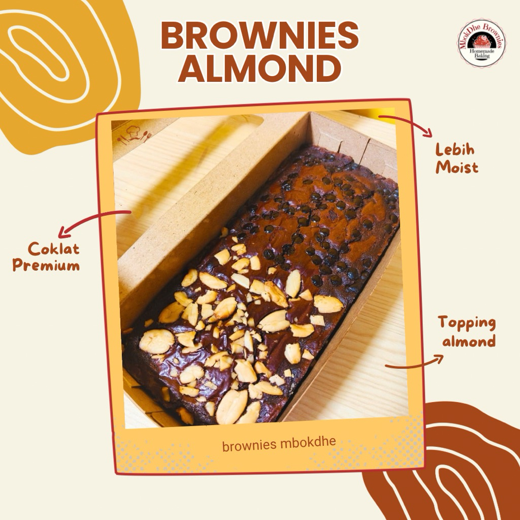 

Mbokdhe Brownies Panggang Almond Enak – Rasa Premium, Tanpa Pengawet, Fresh Setiap Hari