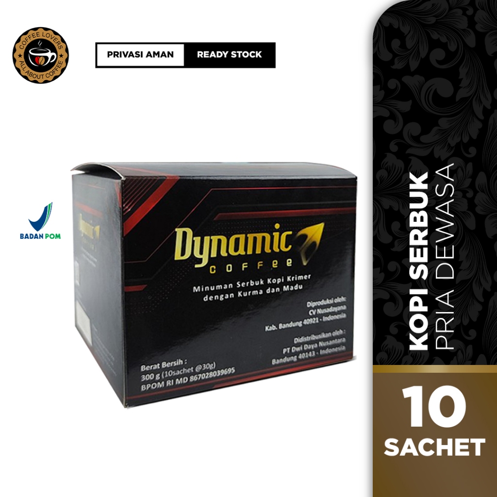 

Dynamic Coffe bubuk instan krimer dengan madu dan kurma untuk menjaga stamina pria Isi 10 Sachet