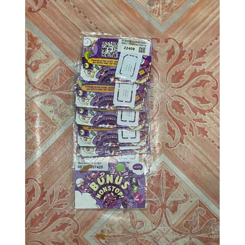 KARTU PERDANA (BELUM INJECT)1 BOX AXIS ISI 50 PCS , ISI 25 PCS, ISI 10 PCS