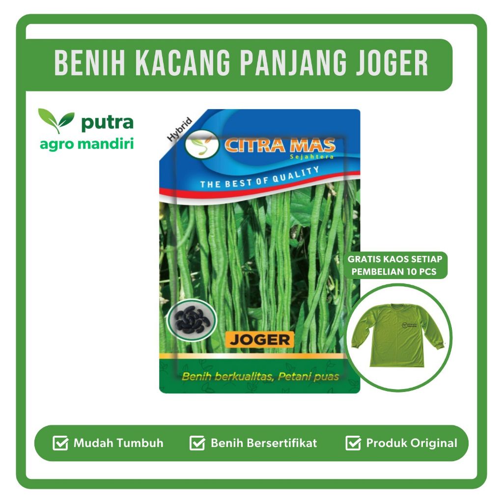 

Benih Kacang Panjang Hijau JOGER Citra Mas isi ±100 gram