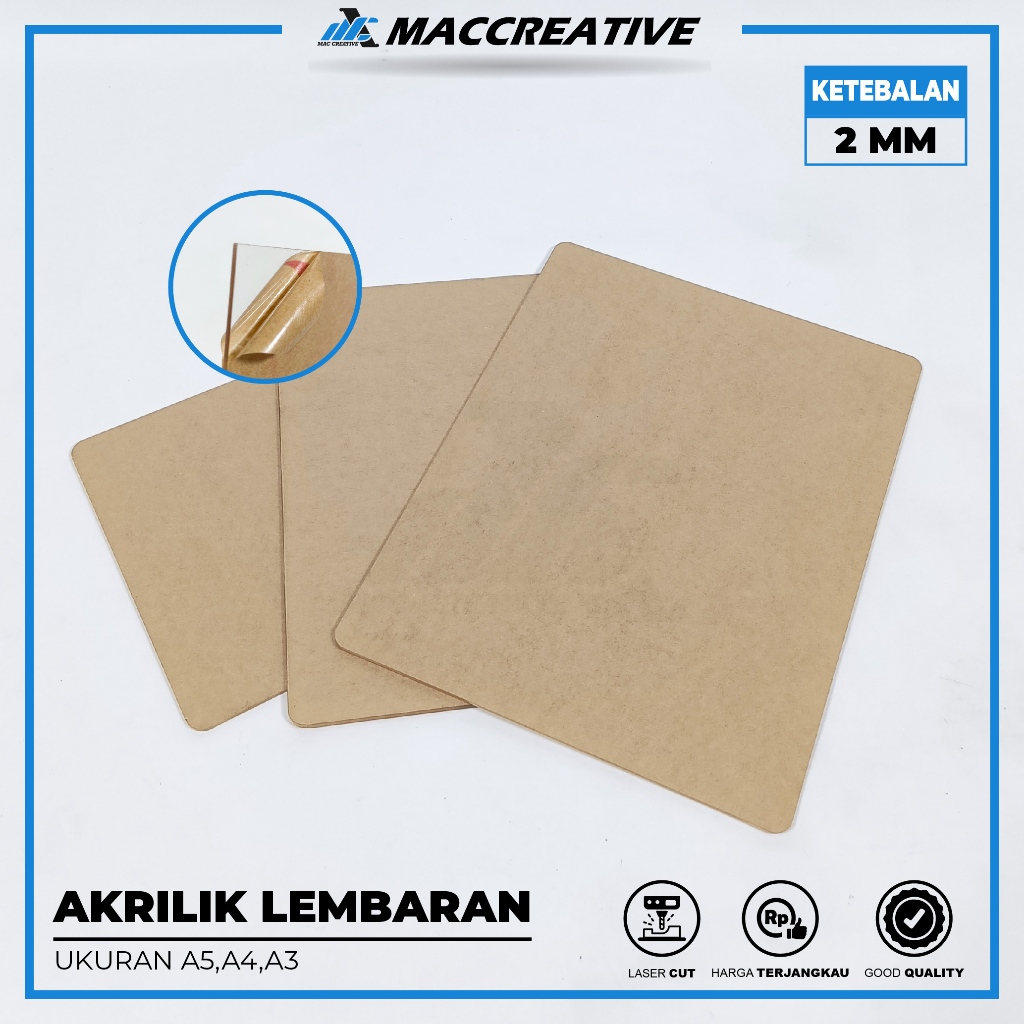

Lembaran Akrilik A3 / A4 / A5 Tebal 2mm - Acrylic Sheet Clear - Akrilik Warna