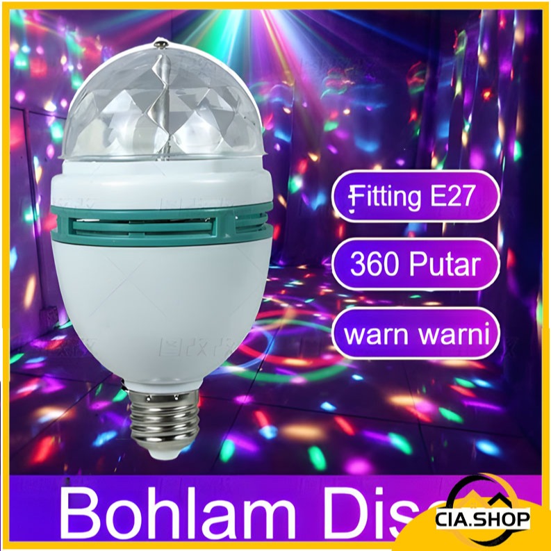 ( DUGEM LAMP ) LAMPU DISCO PUTAR ROTATE FULL COLOUR MINIBAR CAFE