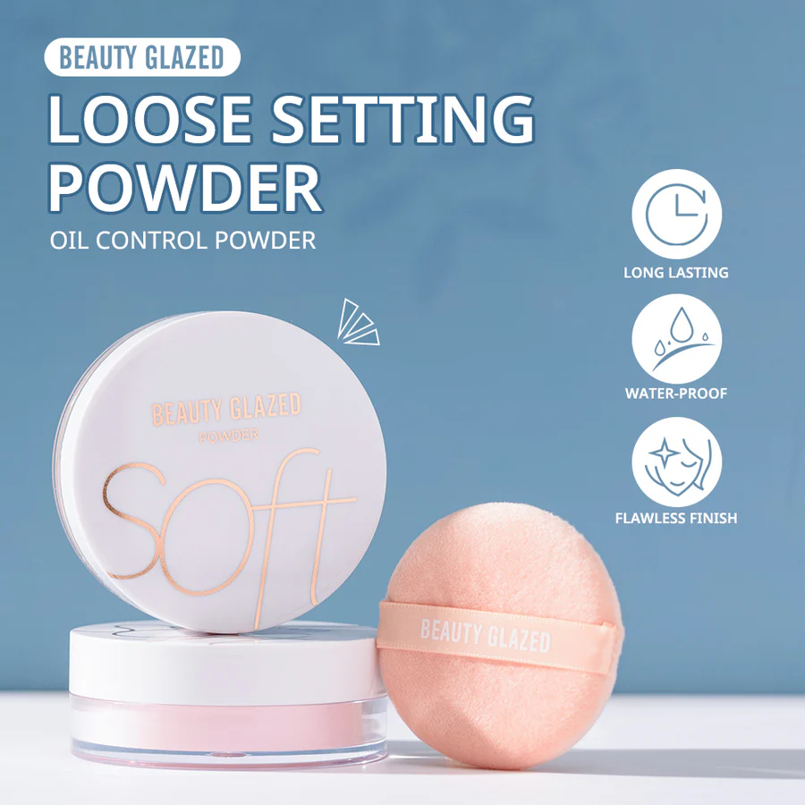 (READY STOCK) Beauty Glazed Soft Oil Control Loose Powder Bedak Tabur BG8880