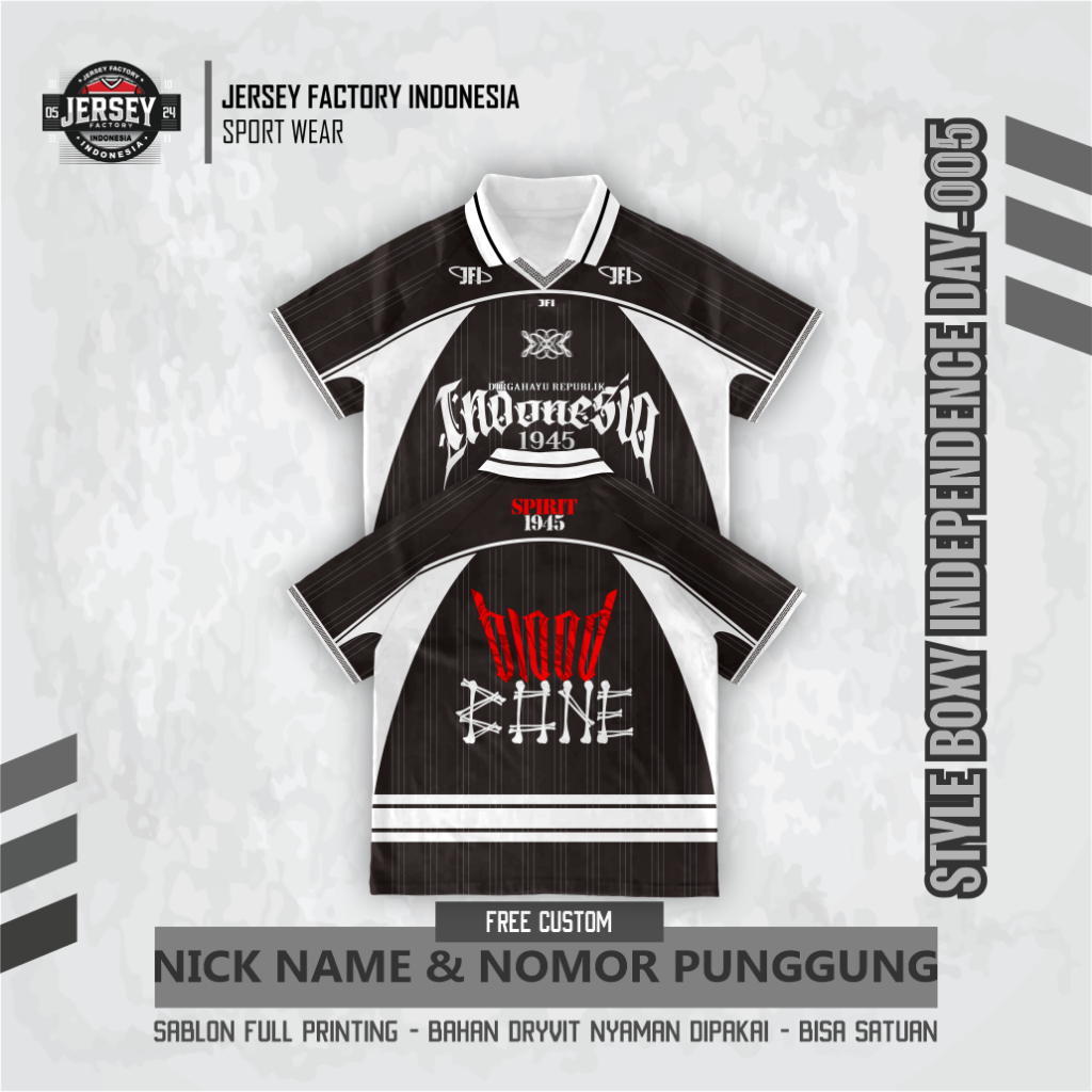 BAJU JERSEY KEMERDEKAAN INDONESIA KARANG TARUNA STREETWEAR KEKINIAN / bisa custom tulisan