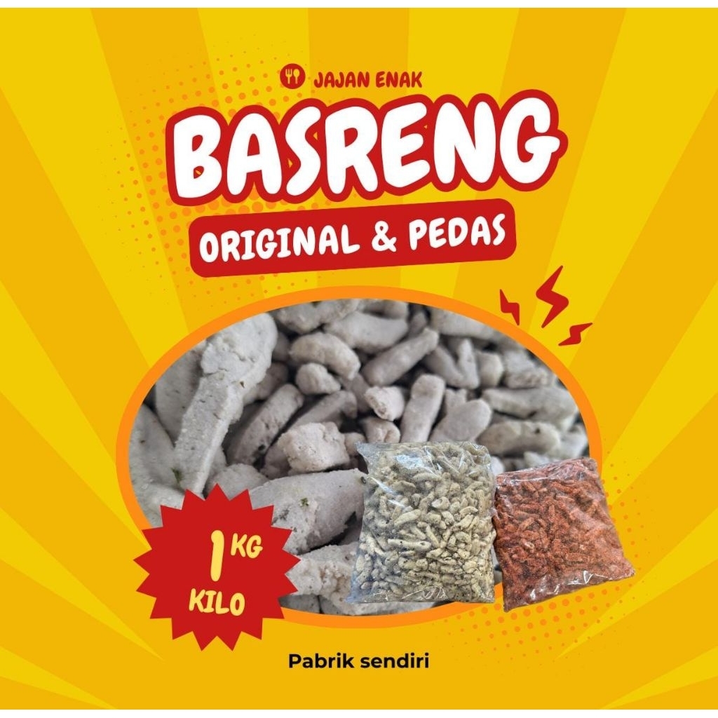

Basreng Original Pedas Daun Jeruk Viral 1KG Cemilan Sultan Cianjur Snack Sajodo Pengiriman Ngabret