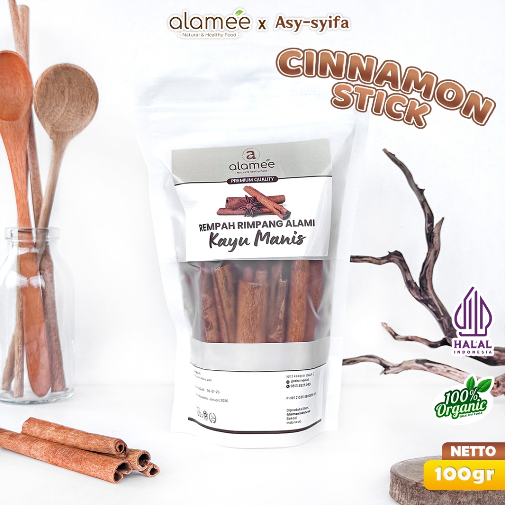 

ALAMEE Kayu Manis Batang Cinnamon Stick Rempah Rimpang Organik Alami Bumbu Masak Dapur Seasoning 100