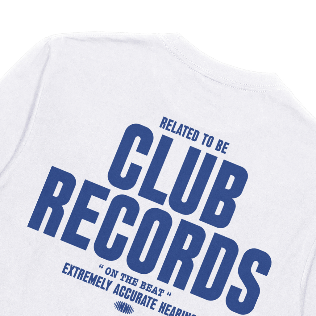 Troy Company Longsleeve Tshirt White Bluish Club Records - Kaos Putih Lengan Panjang LS 3215