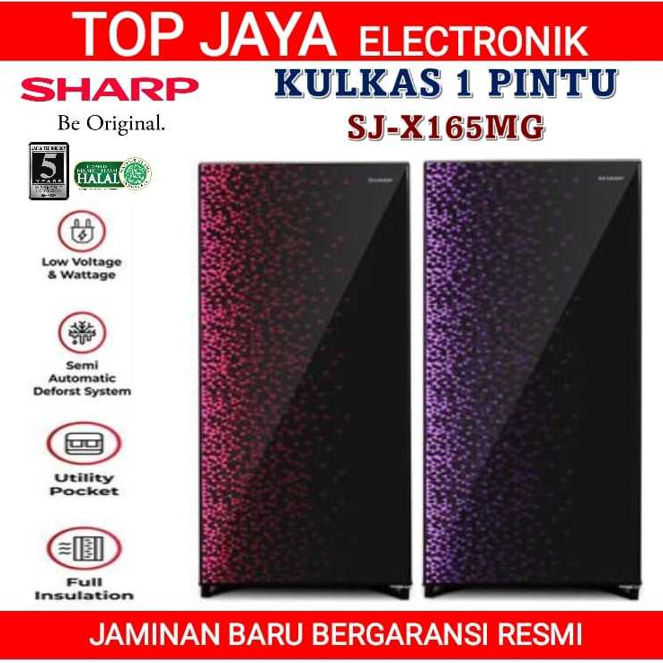 KULKAS SHARP 1 PINTU SJ-X165MG/LEMARI ES 1 PINTU SHARP/SHARP KULKAS 1 PINTU/LEMARI ES SHARP 1 PINTU