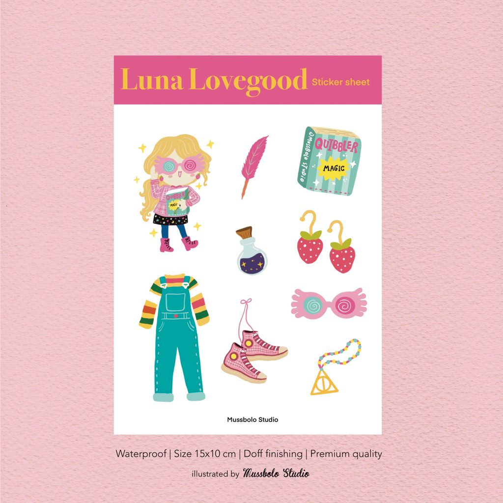 

Luna Lovegood Premium Sticker Sheet | Hogwarts, Ravenclaw, Hufflepuff, Slytherin, Harry Potter