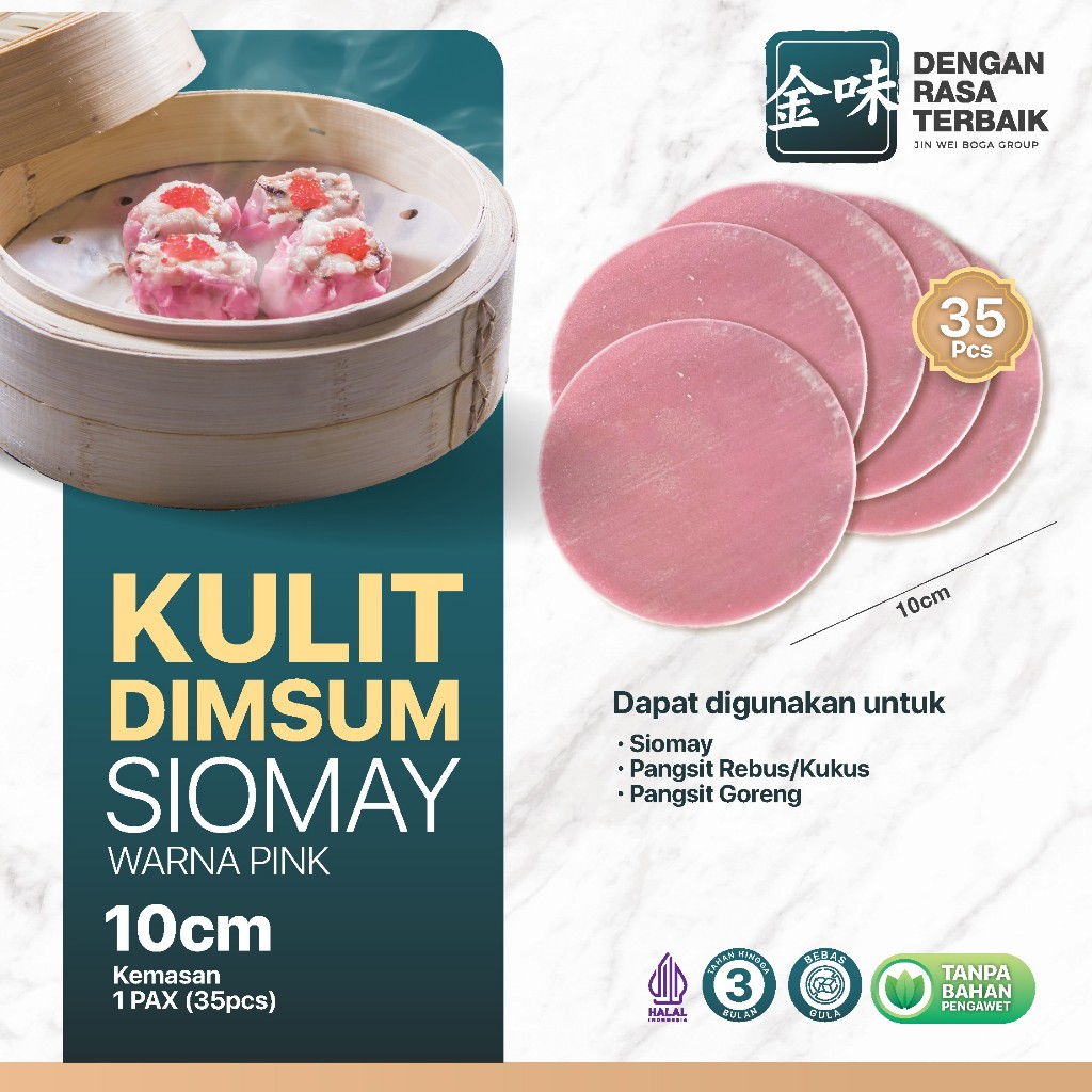 

Kulit Dimsum Gyoza Pink 10CM isi 35PCS HALAL | Tekstur Tipis dan Lentur | Pewarna Khusus Makanan