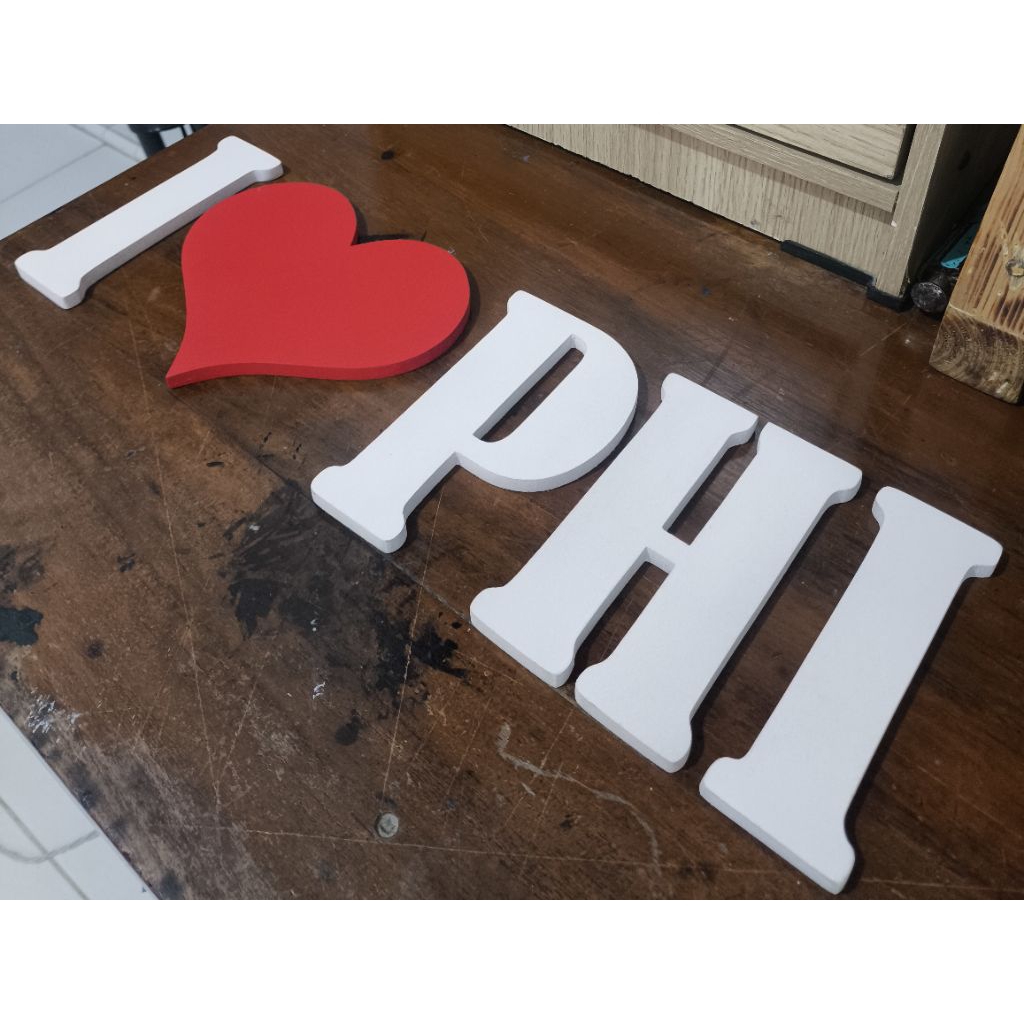 custom Huruf timbul kayu led