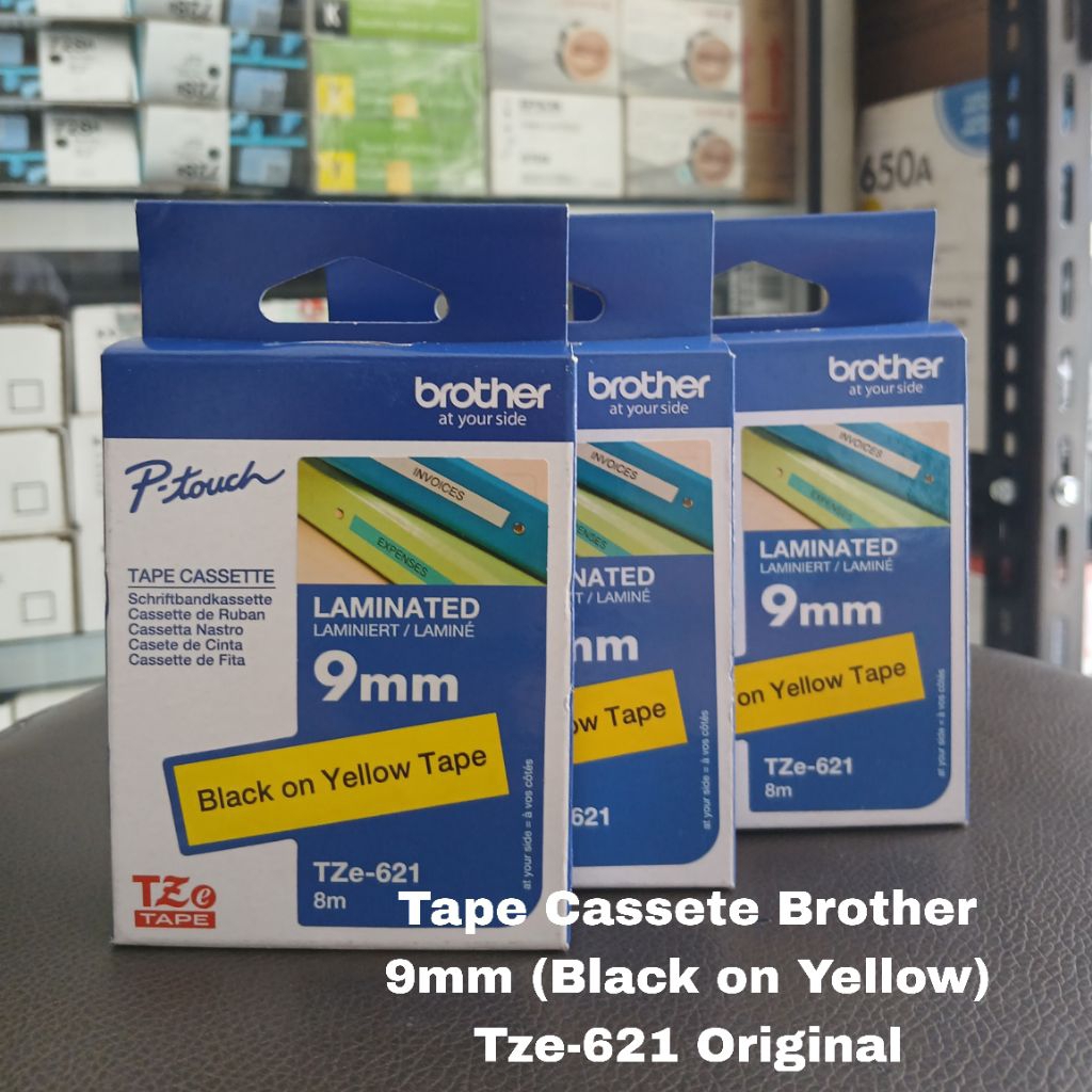 

Brother Label Tape Tze-621 9mm Black on Yellow Original